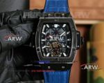 New Copy Hublot Big Bang 316L Stainless Steel Case Watch - Blue Leather Strap 